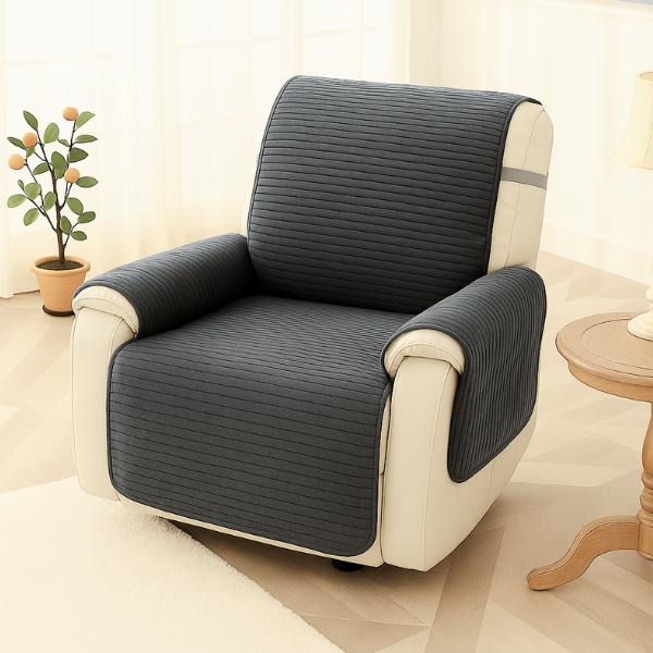 Защитная накидка на сиденье 1-спального кресла из мебельного велюра 53х90 см Антрацит (91507)