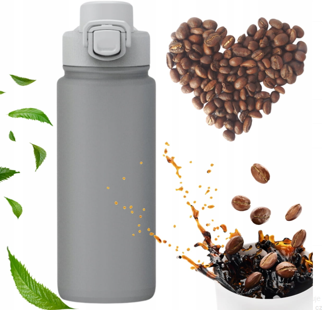 Термопляшка спортивна Kamille з нержавіючої сталі 600 мл Сірий (2177) - фото 2 Термопляшка спортивна Kamille з нержавіючої сталі 600 мл Сірий (2177) - фото 2