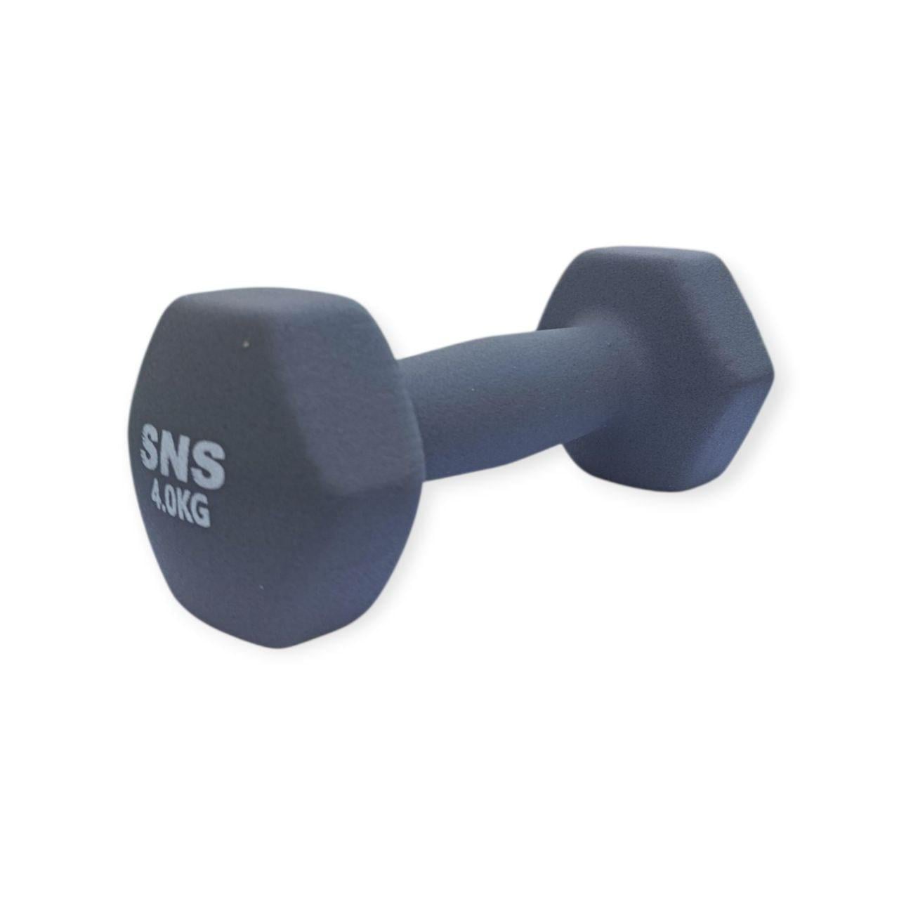 Гантели для фитнеса SNS виниловые матовые по 4 кг 2 шт. Серый