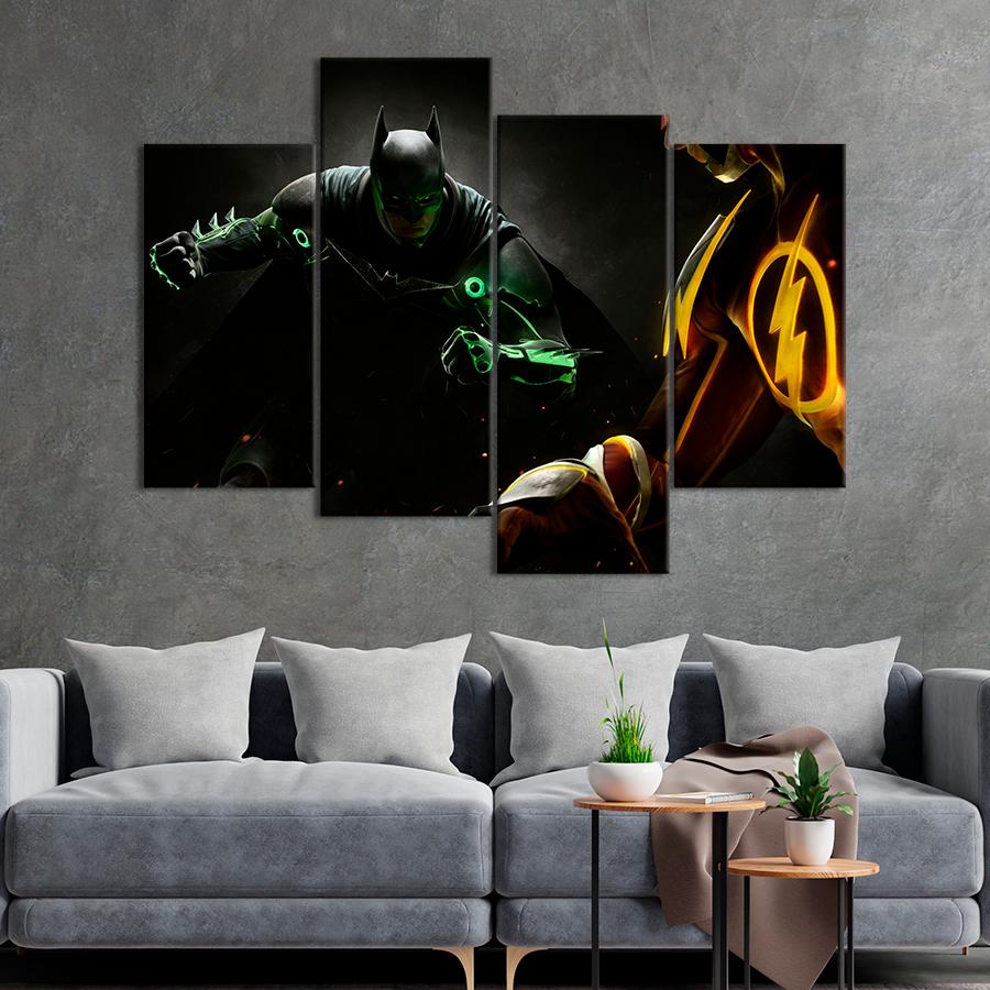 Настенний декор Супергерои DC Бэтмен и Флэш в Injustice 2 129x90 см (A157-4)