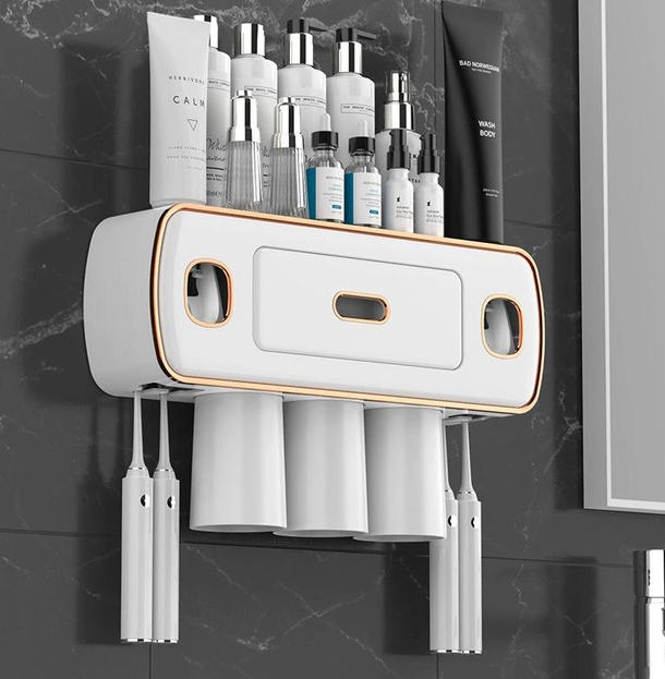 Держатель для зубных щеток и пасты TOOTHBRUSH HOLDER TOO-111 с выдвижными ящиками (17946482) - фото 5