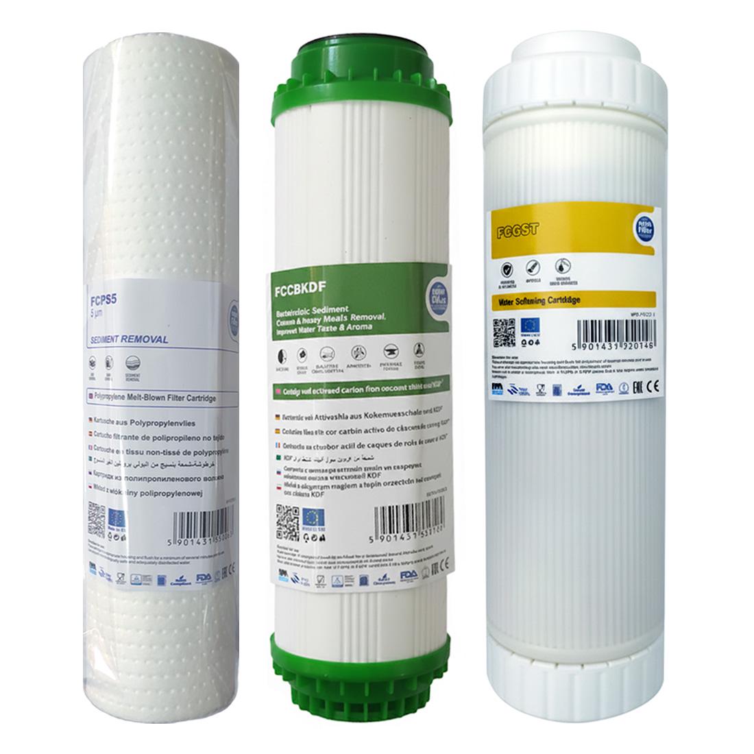 Набор картриджей Aquafilter кокосовый активированный уголь понижение жесткости (2200187)