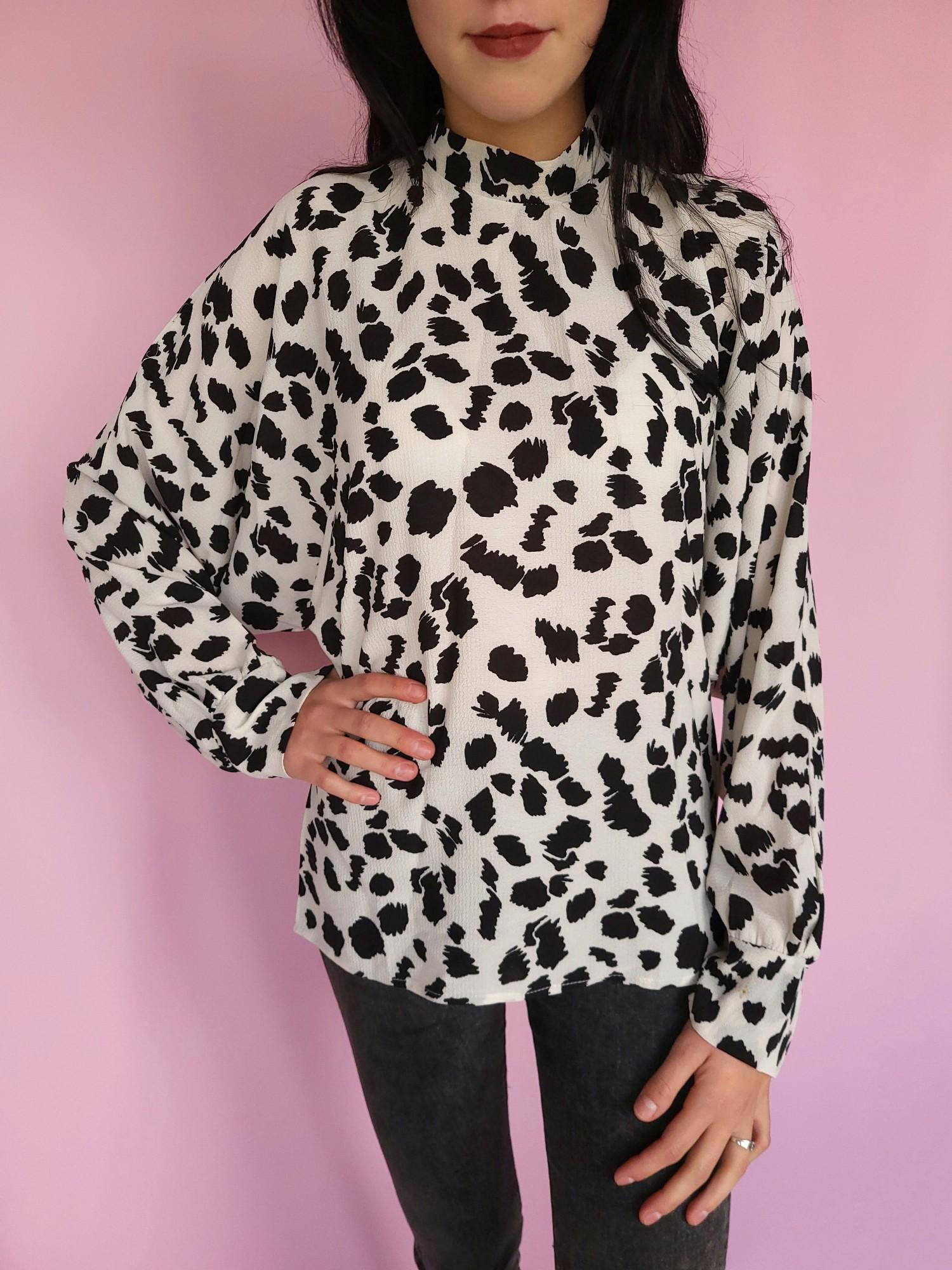 Блуза Boohoo L Молочный/Черный (10285/46)