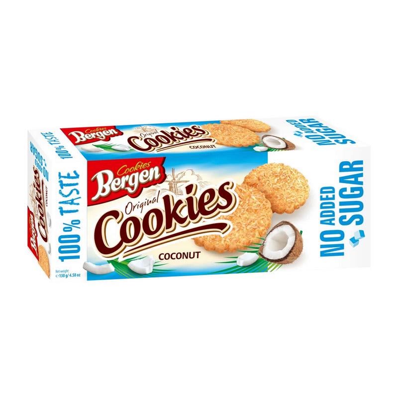 Протеїнове печиво без добавленного сахара Bergen Original Cookies 130 г Кокос