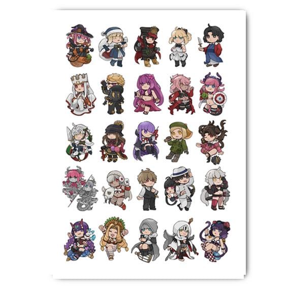 Стикеры наклейки Судьба великий приказ Fate Grand Order А4 лист (stik_107)