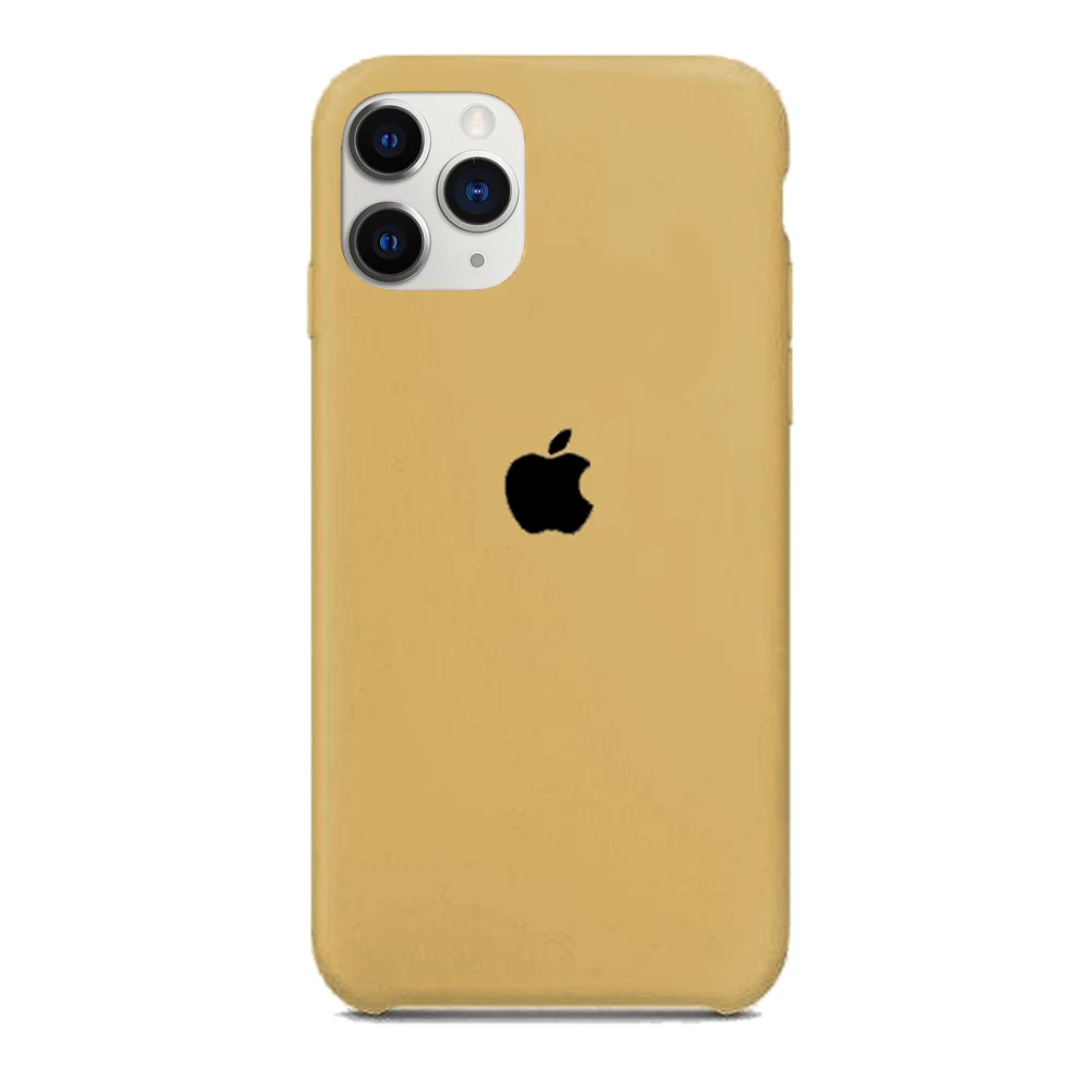 Силиконовый Чехол Накладка Silicone Case для iPhone 11 Pro Закрытый низ Gold