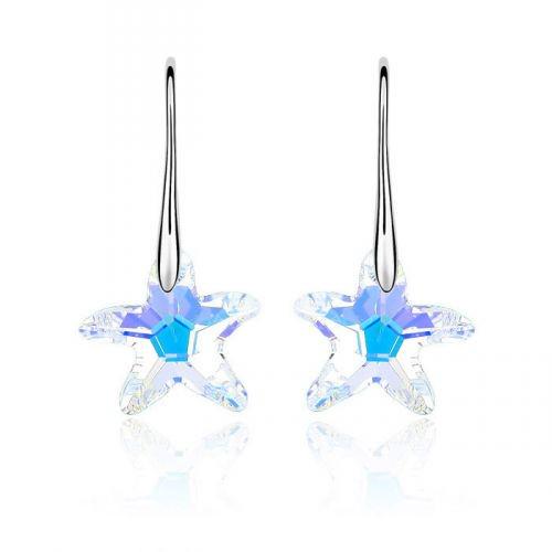 Серьги с кристаллами Сваровски Showfay 1191739 Прозрачный/Белый