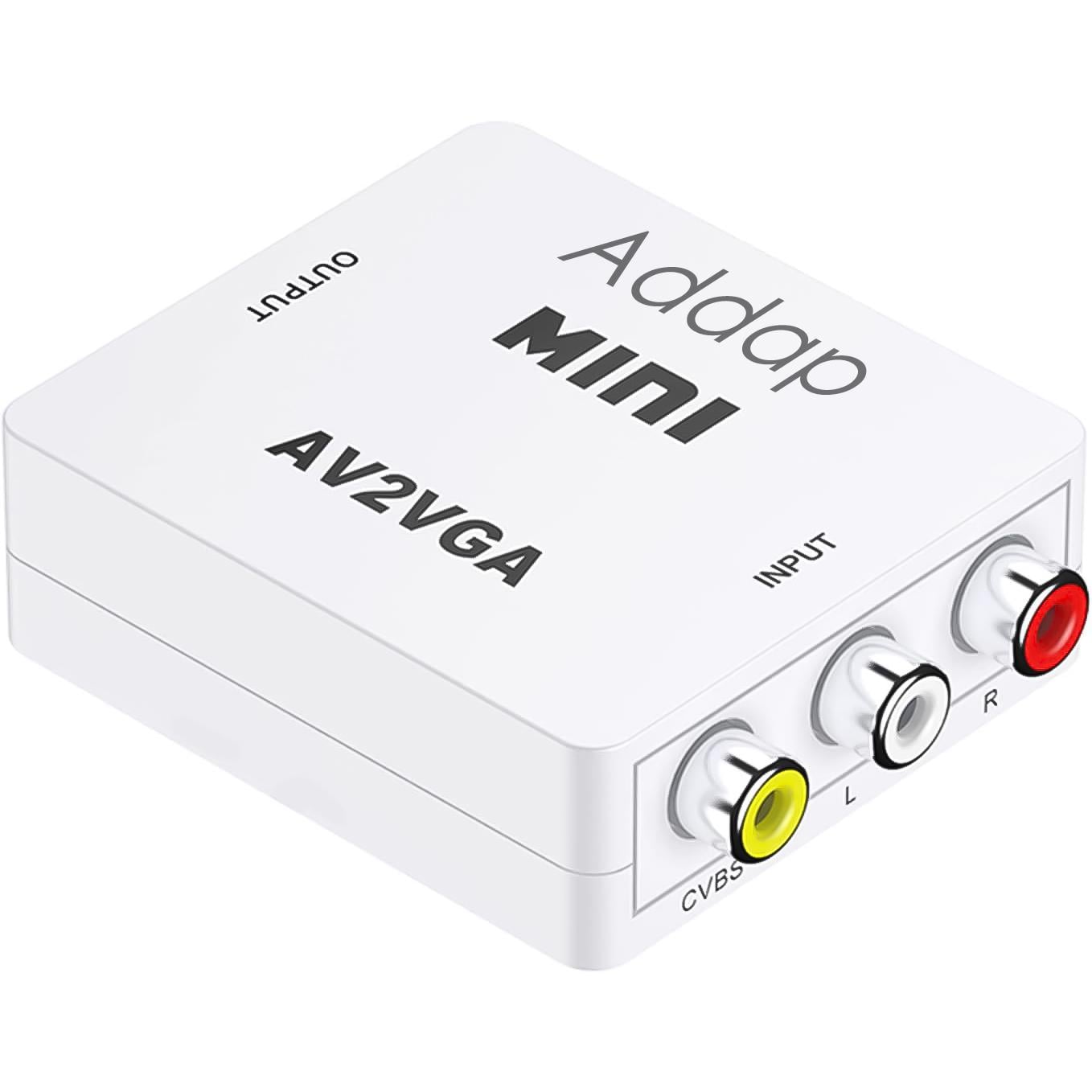 Конвертер аналоговый видео с AV на VGA разъем Addap AV2VGA-01 разрешение Full HD 1080P