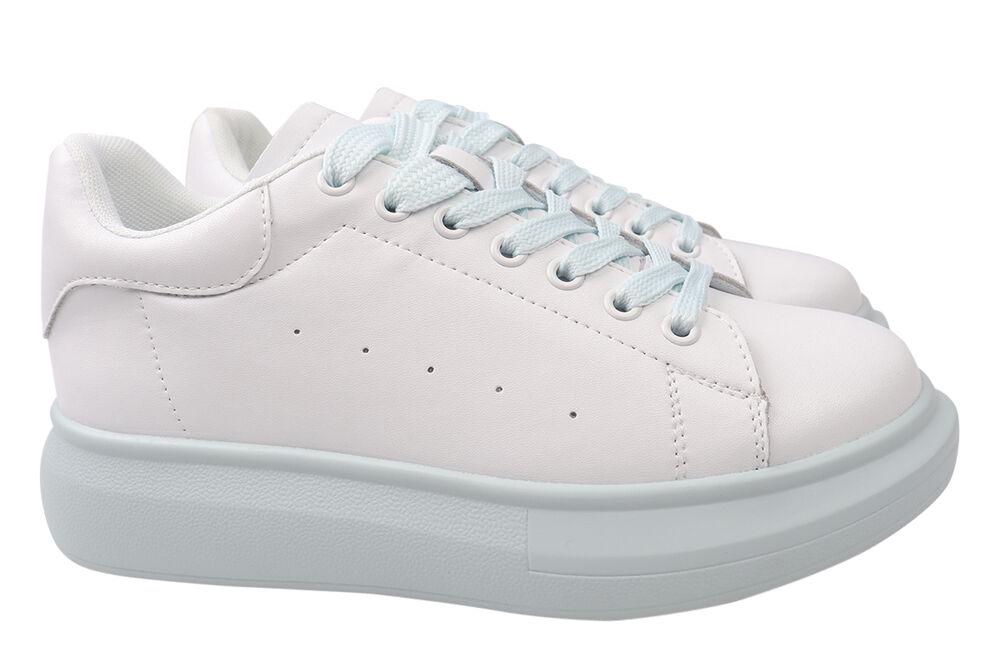 Кеди жіночі Bonavi зі шкіри на низькому ходу на шнурівці р. 37 Білий (6-21DTC)