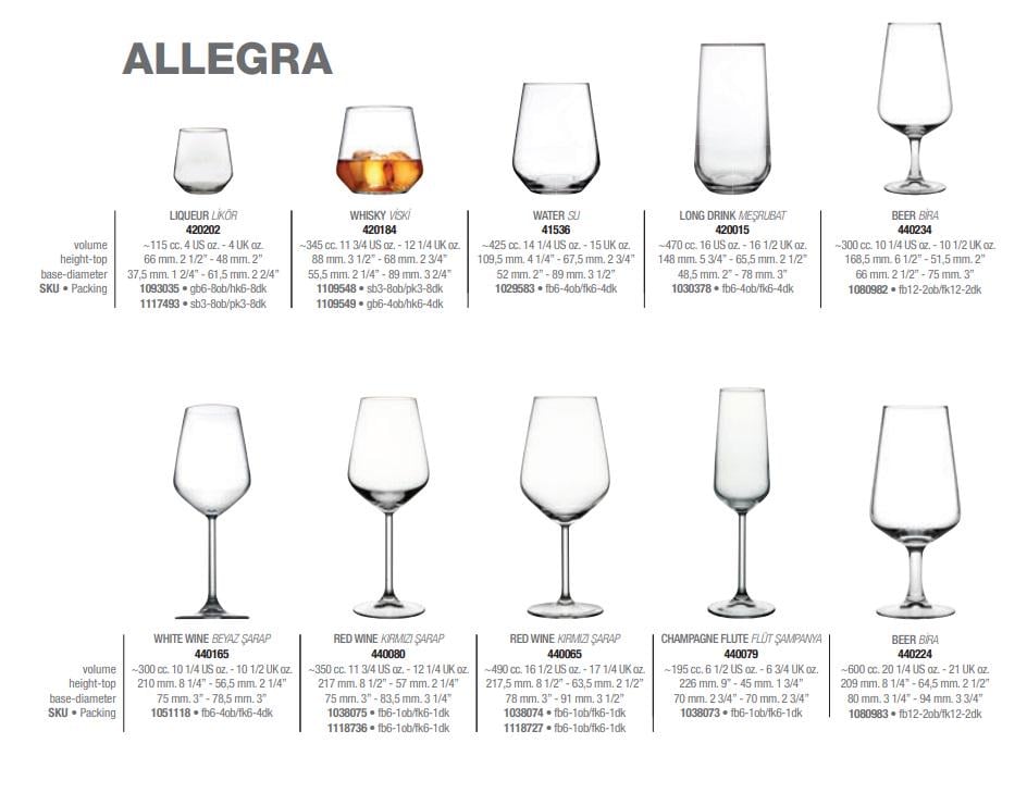 Набор бокалов для вина Pasabahce Allegra 440080-2 350 мл 2 шт. - фото 6 Набор бокалов для вина Pasabahce Allegra 440080-2 350 мл 2 шт. - фото 6