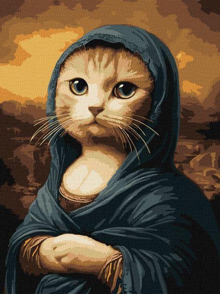 Картина по номерам Ideyka Таинственная кошка 30х40 см (Id-KHO6686)