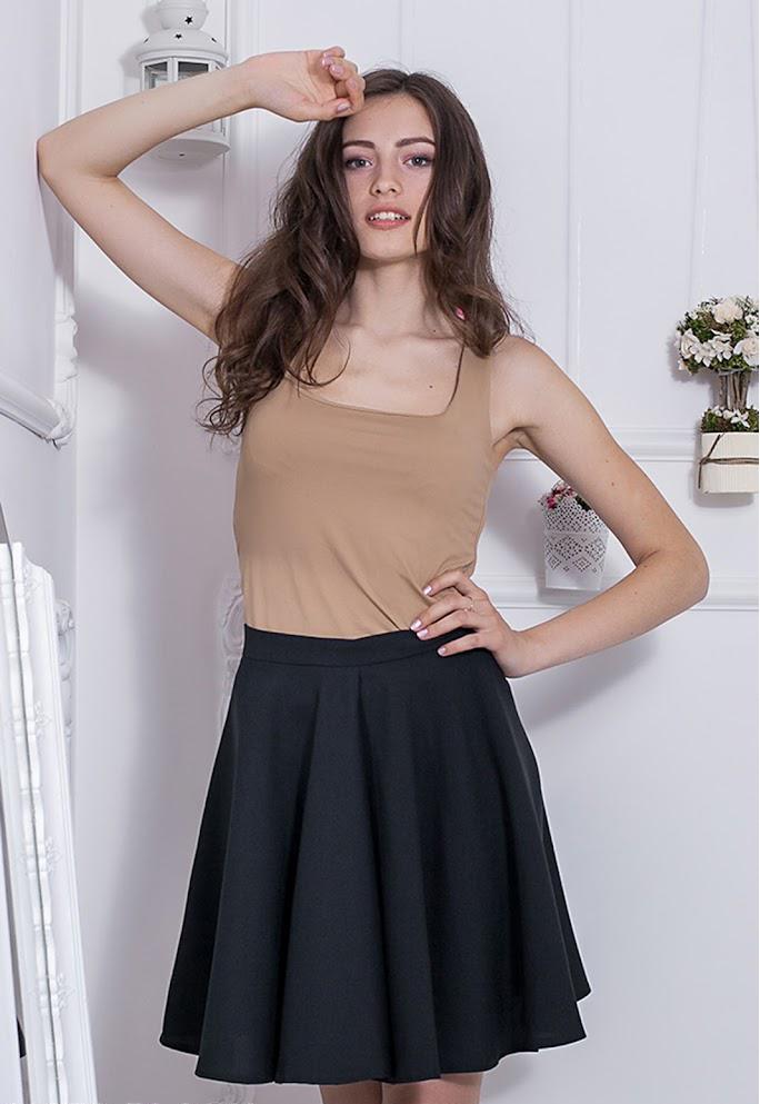 Юбка женская солнце-клеш Podium 11850-BLACK XL Черный