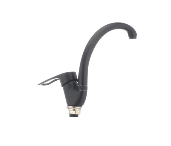 Смеситель для кухни Cron HANSBERG-777 смеситель с высоким изливом однорычажный цинковый сплав Черный (b-CR0789) - фото 3