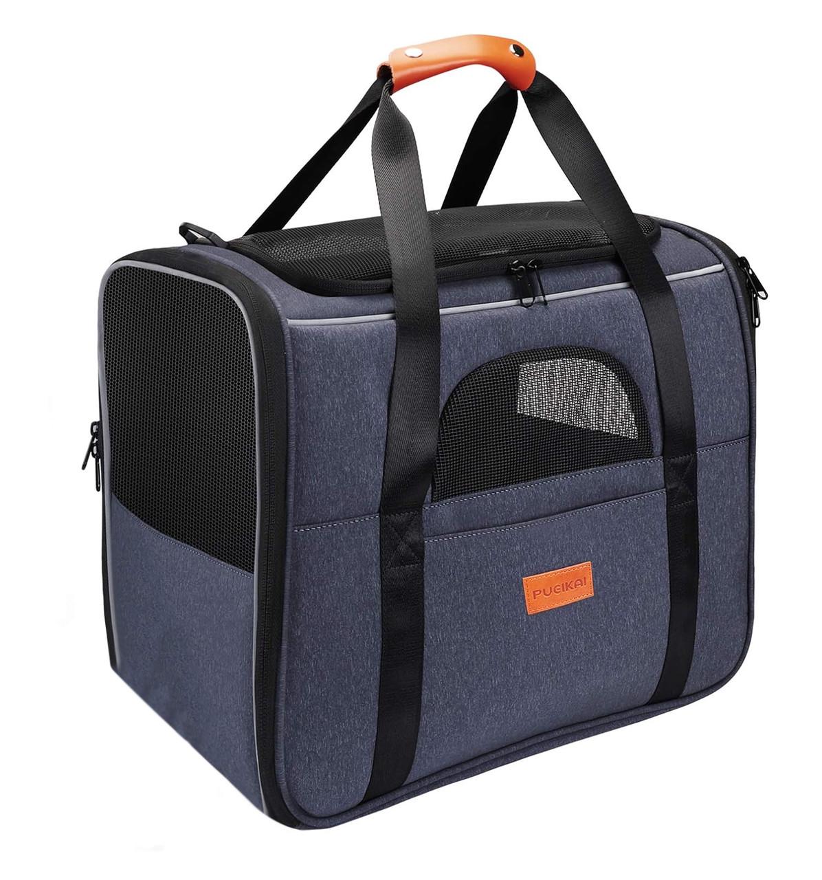 Сумка для переноски домашних питомцев CosmoPet CP-50 с окошком 46х32х36 см Dark Blue (3_04883) - фото 3