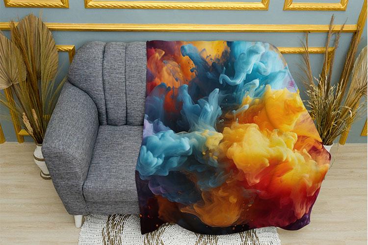 Плед PromoZP Цветной дым плюш двухслойный 150х210 см (102374)