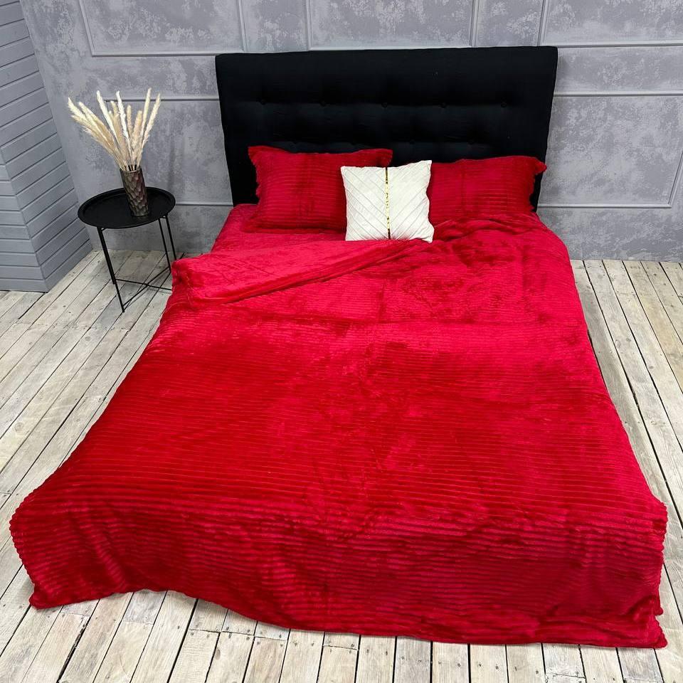 Комплект постільної білизни шарпей плюшевий два підковдри сімейний Червоний (2356824120) Комплект постільної білизни шарпей плюшевий два підковдри сімейний Червоний (2356824120)