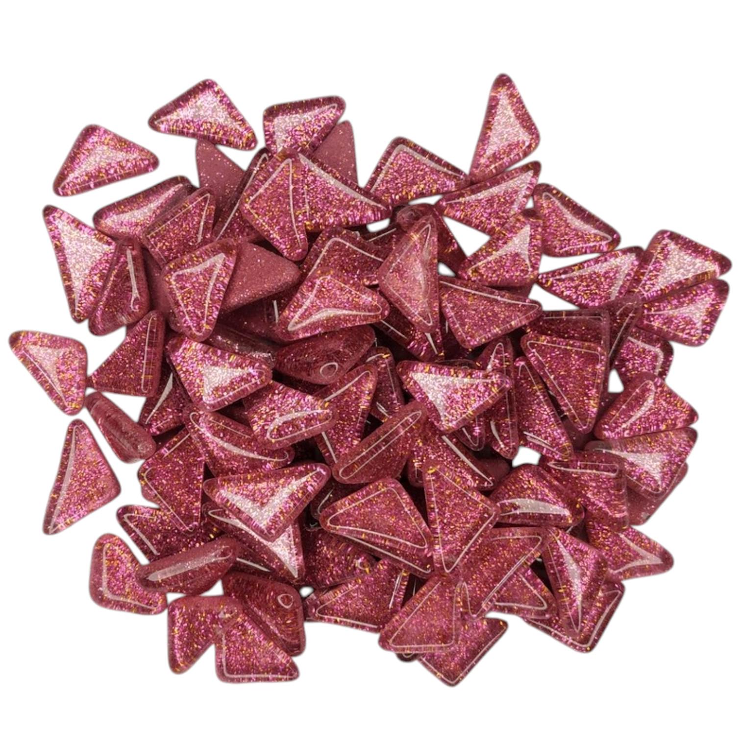 Набор кусочков мозаики треугольные с блестками 4 мм 200 г 150-180 шт. Темно-розовый (7345) Набор кусочков мозаики треугольные с блестками 4 мм 200 г 150-180 шт. Темно-розовый (7345)