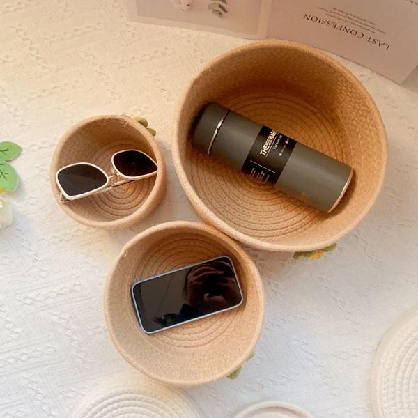 Набір органайзера з кришками 24/21/18 см Коричнево-білий (KA00881) - фото 8 Набір органайзера з кришками 24/21/18 см Коричнево-білий (KA00881) - фото 8