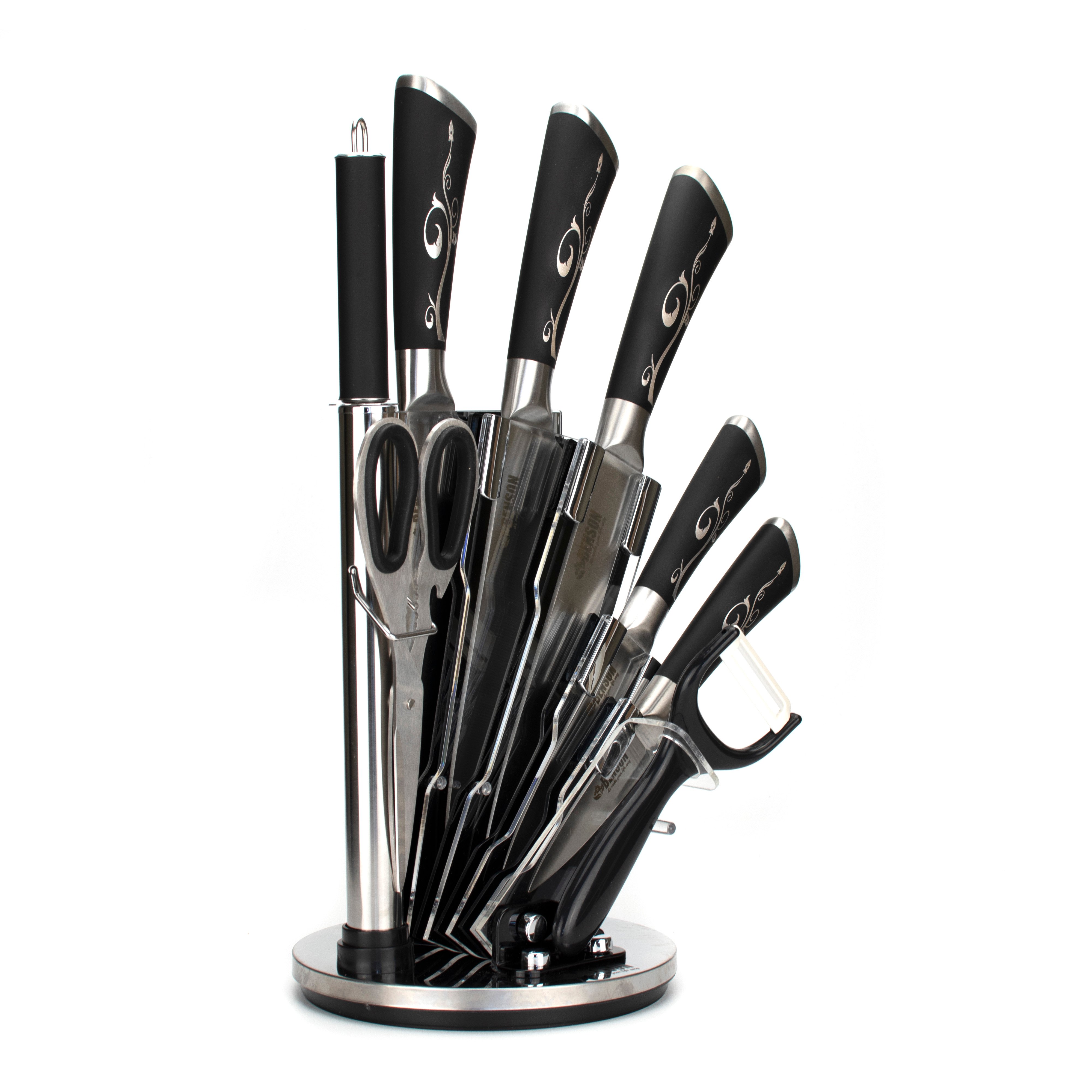 Набір кухонних ножів з підставкою Benson BN-403, 9 пр. - фото 3