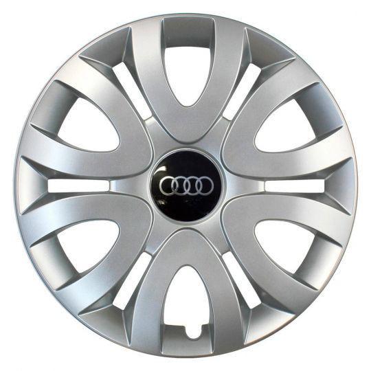 Ковпаки автомобільні SKS 330 R15 з логотипом Audi 4 шт. Сріблястий