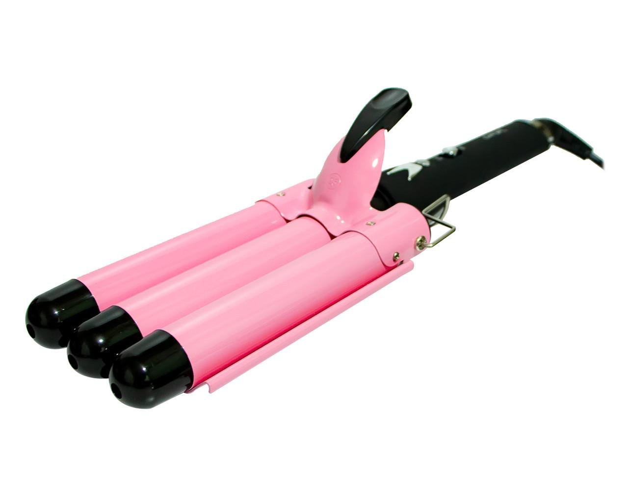 Плойка тройная GM 1956 Розовый (GR-04743)