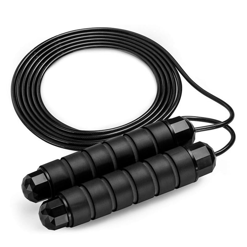 Скакалка для кроссфита и бокса скоростная на подшипниках Черный 3 м (1009377-2)