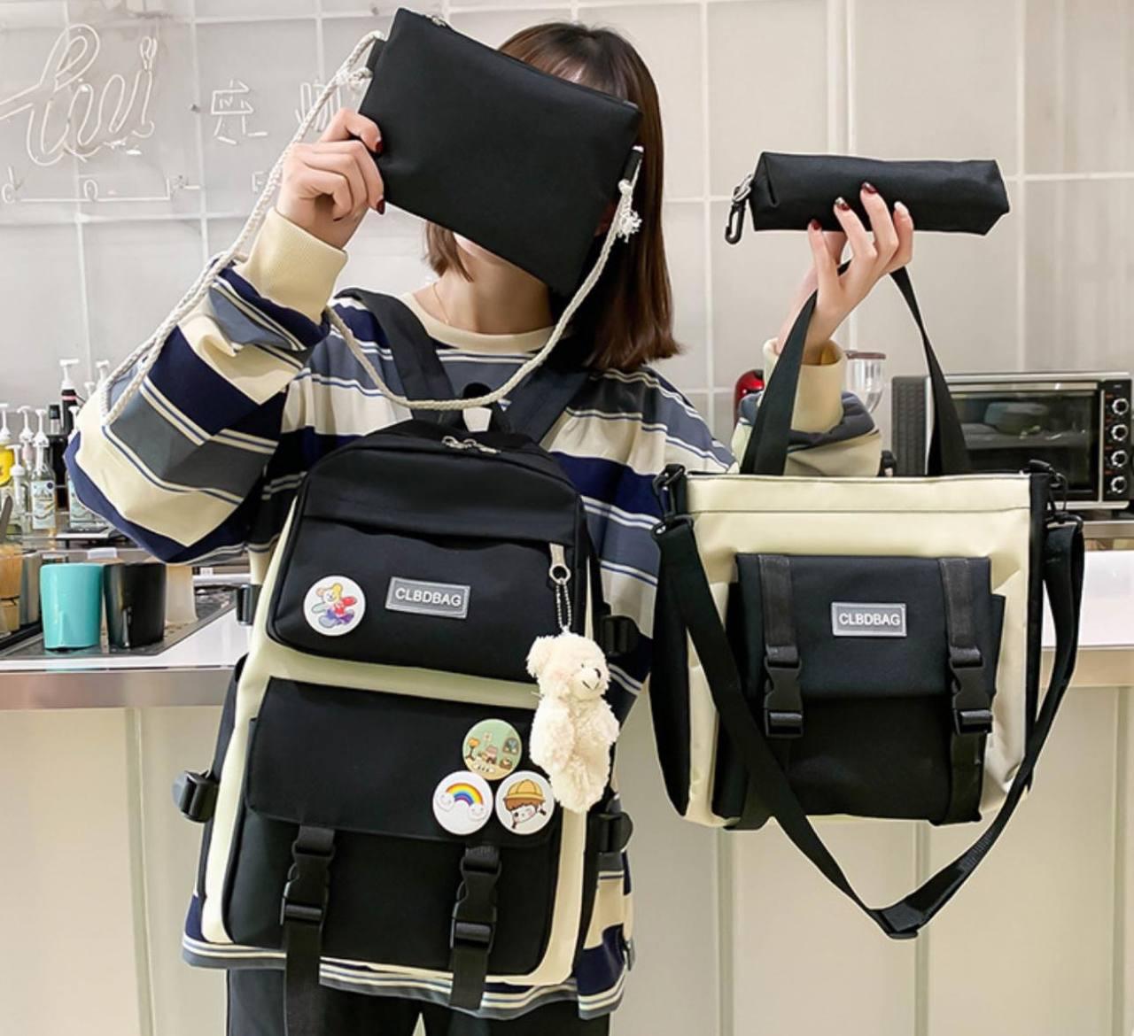 Комлект шкільний рюкзак/сумка/клатч/брелок Чорний (27795679) - фото 3 Комлект шкільний рюкзак/сумка/клатч/брелок Чорний (27795679) - фото 3