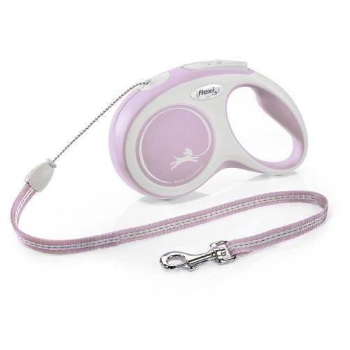 Поводок-рулетка для собак Flexi New Comfort S Cord трос до 12 кг 8 м Розовый