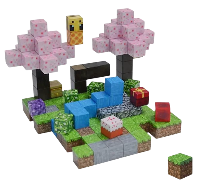 Конструктор магнітний Minecraft Вечірка під сакурою 4 фігурки 128 шт. (005/9)