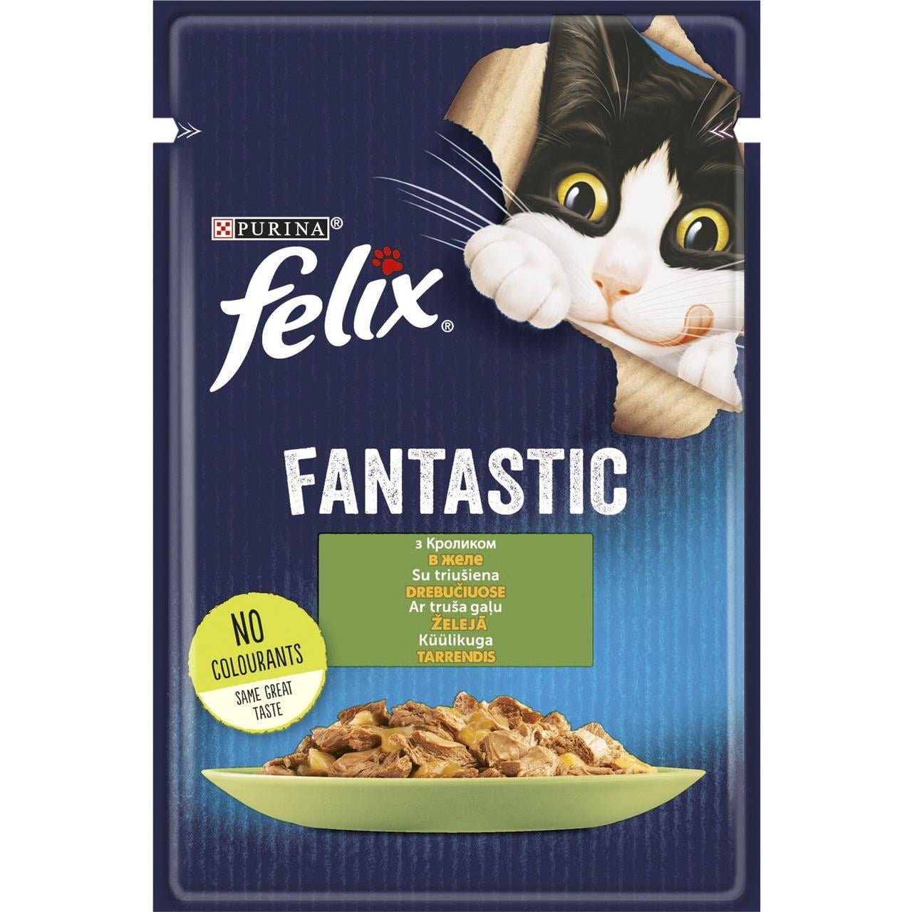 Вологий корм для котів Felix Fantastic з кроликом в желе 85 г 26 шт.