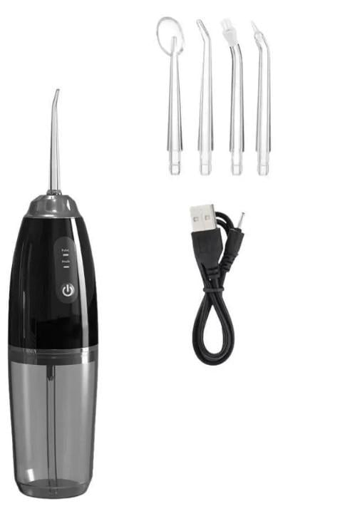 Іригатор Water Flosser для ротової порожнини з USB зарядкою і 4 насадками Чорний (MAG-627)