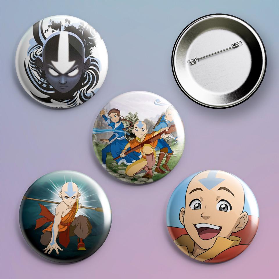 Значки на рюкзак с принтом аниме Аватар Легенда об Аанге Avatar: The Last Airbender "2 4 шт.