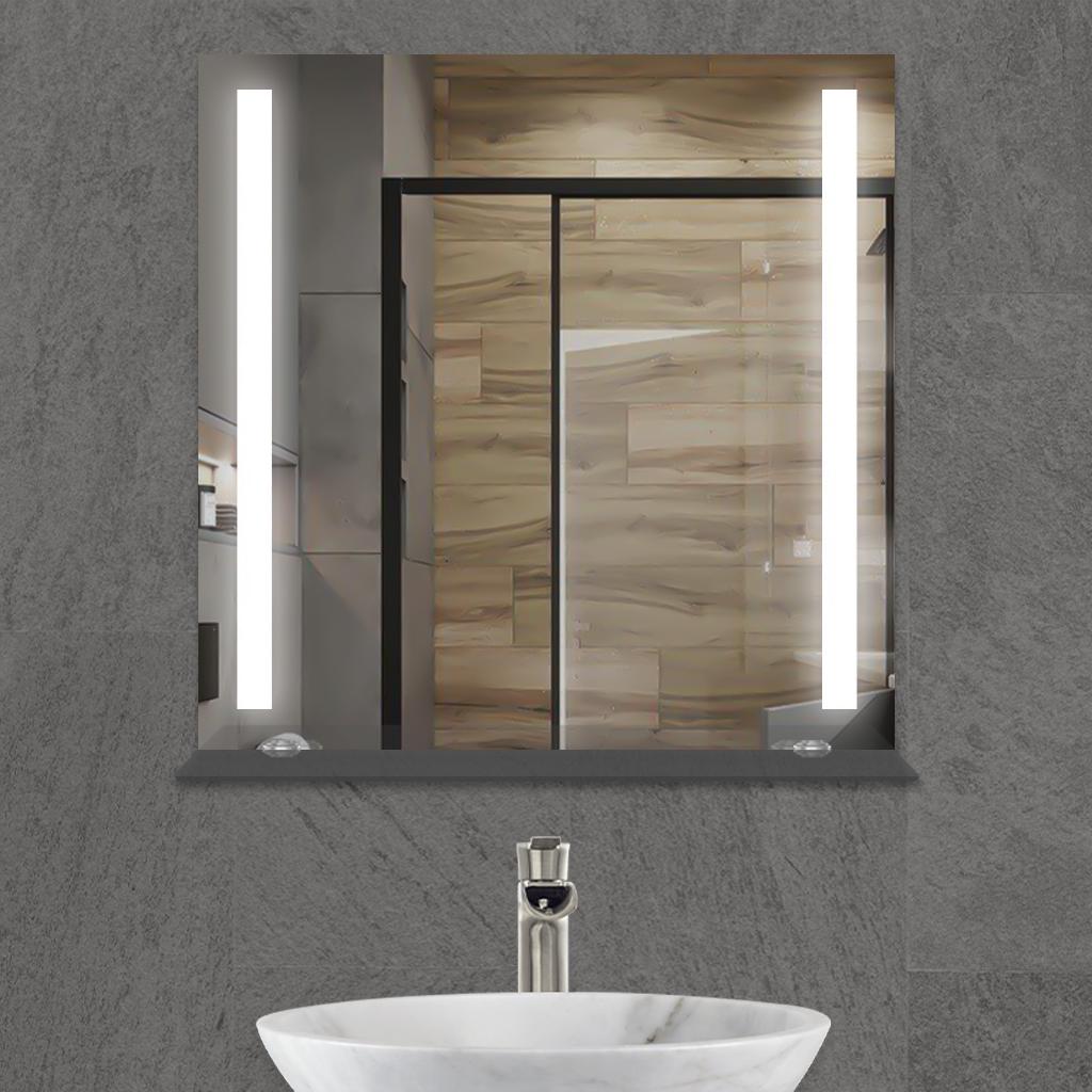 Дзеркало L SR Фіджи з LED підсвіткою/електричним підігрівом/поличкою 750х750 мм (11440584)