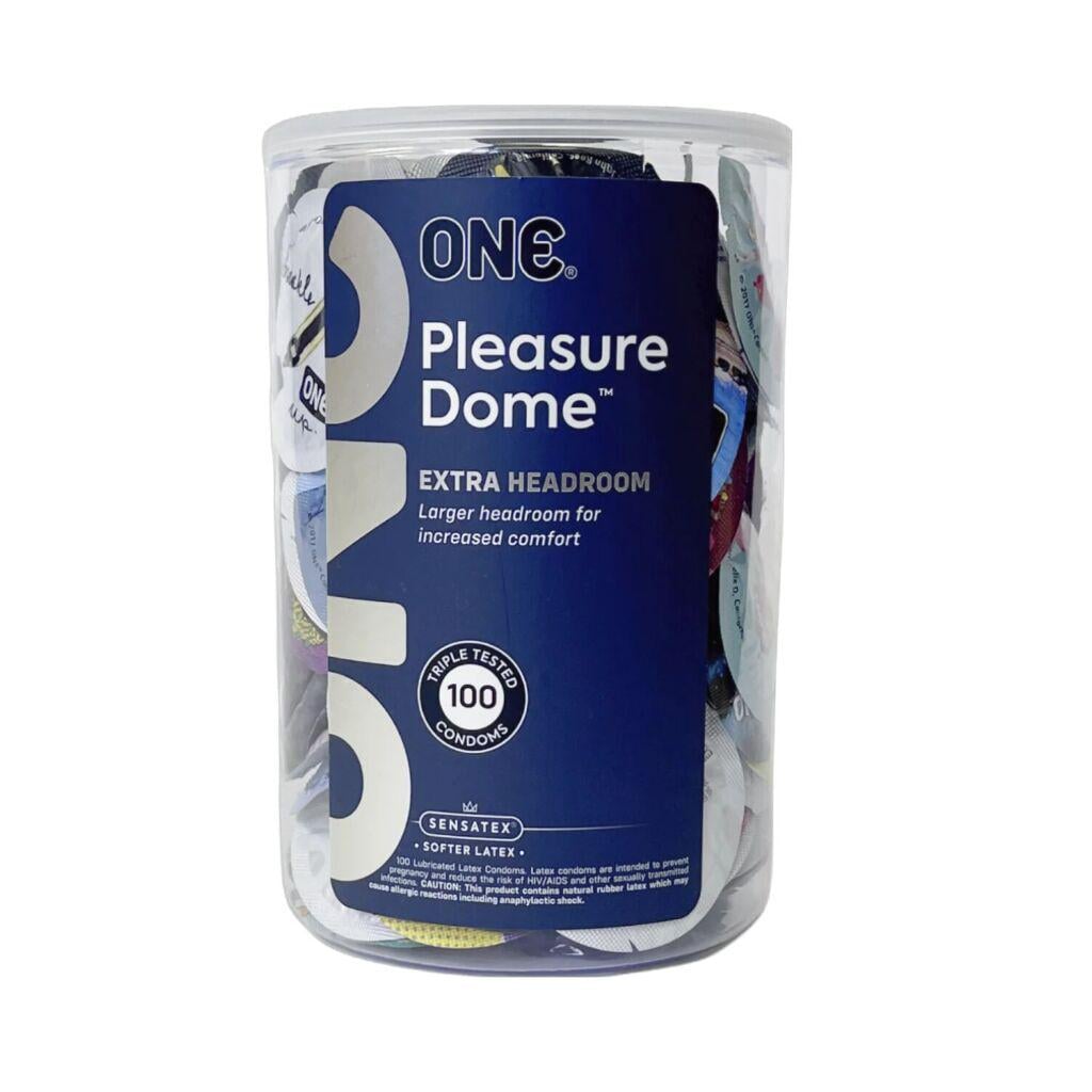 Набор презервативов ONE Pleasure Dome гладкие с расширенной головкой упаковки-тубус 100 шт. (SX0744) Набор презервативов ONE Pleasure Dome гладкие с расширенной головкой упаковки-тубус 100 шт. (SX0744)