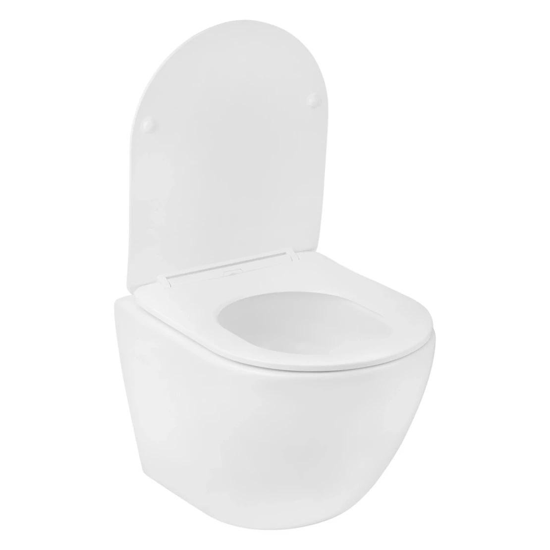 Унитаз подвесной Kroner Harz WHI483632 TORNADO безободочный с сиденьем Slim Duroplast 320х365 мм Белый (KE523629WHIR) - фото 2 Унитаз подвесной Kroner Harz WHI483632 TORNADO безободочный с сиденьем Slim Duroplast 320х365 мм Белый (KE523629WHIR) - фото 2