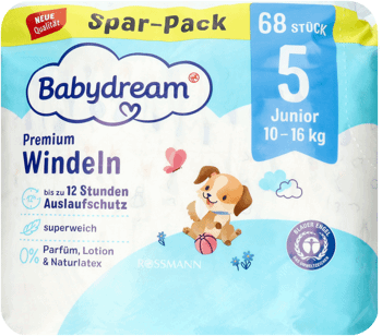 Подгузники Babydream Premium 5 Junior 10-16 кг 68 шт. (BD5-68)