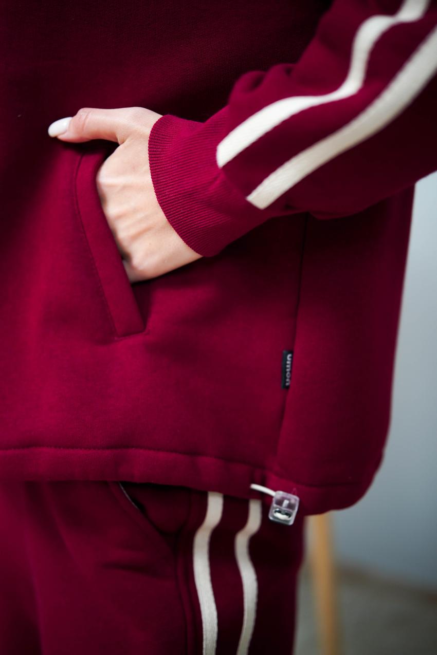 Костюм женский М208.4 на замке с начесом XXL Бордовый (1032-1-64) - фото 7 Костюм женский М208.4 на замке с начесом XXL Бордовый (1032-1-64) - фото 7