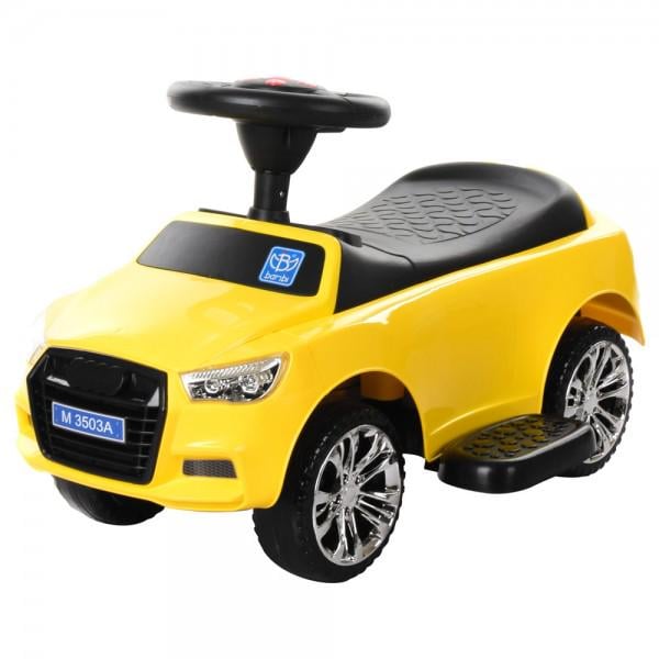 Машинка-каталка с толкателем Bambi M 3503A-6 с 12 месяцев до 3-х лет Желтый