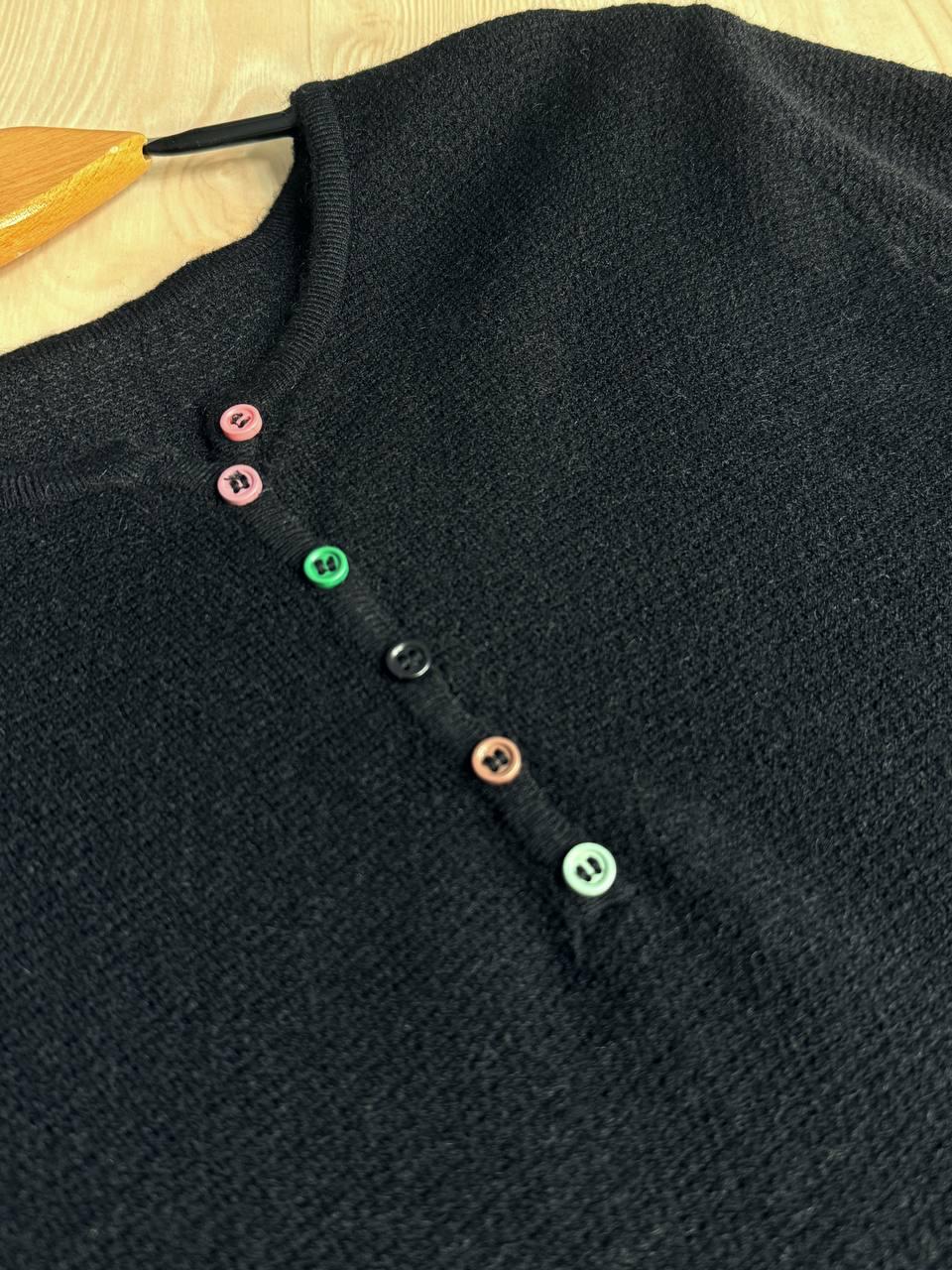 Свитер женский AN 02493 букле с пуговицами тонкий и теплый базовый One Size Черный - фото 6 Свитер женский AN 02493 букле с пуговицами тонкий и теплый базовый One Size Черный - фото 6