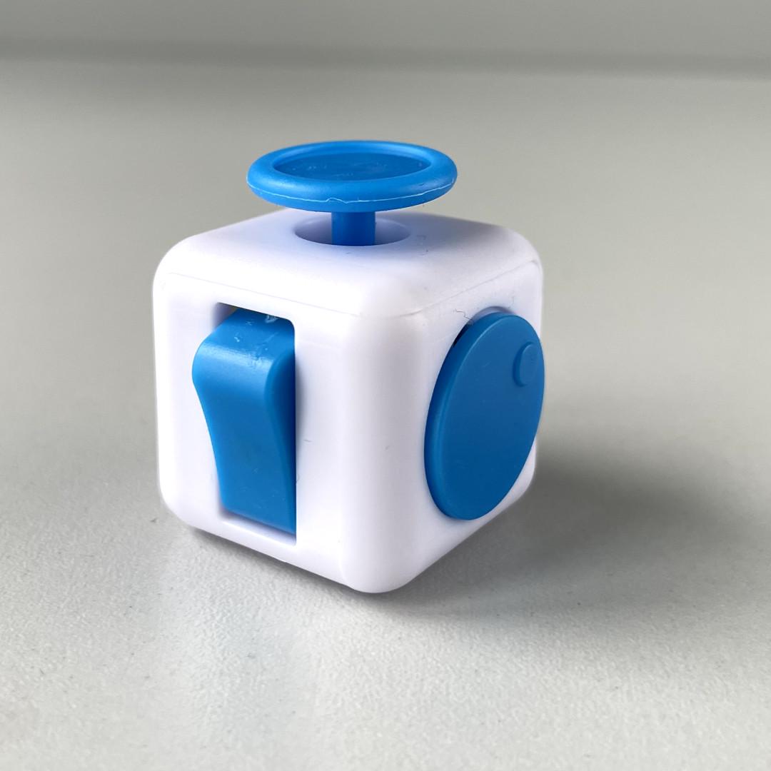 Фіджет куб Fidget Cube антистрес куб Синій/Білий