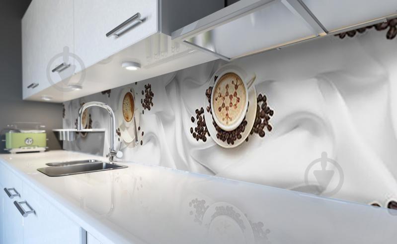 Наклейка виниловая кухонный фартук Zatarga "Молекулы Кофе" 600х2500 мм - фото 5 Наклейка виниловая кухонный фартук Zatarga "Молекулы Кофе" 600х2500 мм - фото 5