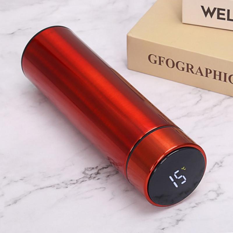 Термос з індикатором температури та ситечком 500 мл Червоний (ТК-100-1)