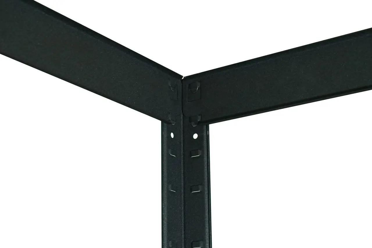 Стелажі металеві 4 штуки 180х320х40 см МДФ/ДСП 175 кг на одну полицю крашені 5 полиць х4 Чорний - фото 2