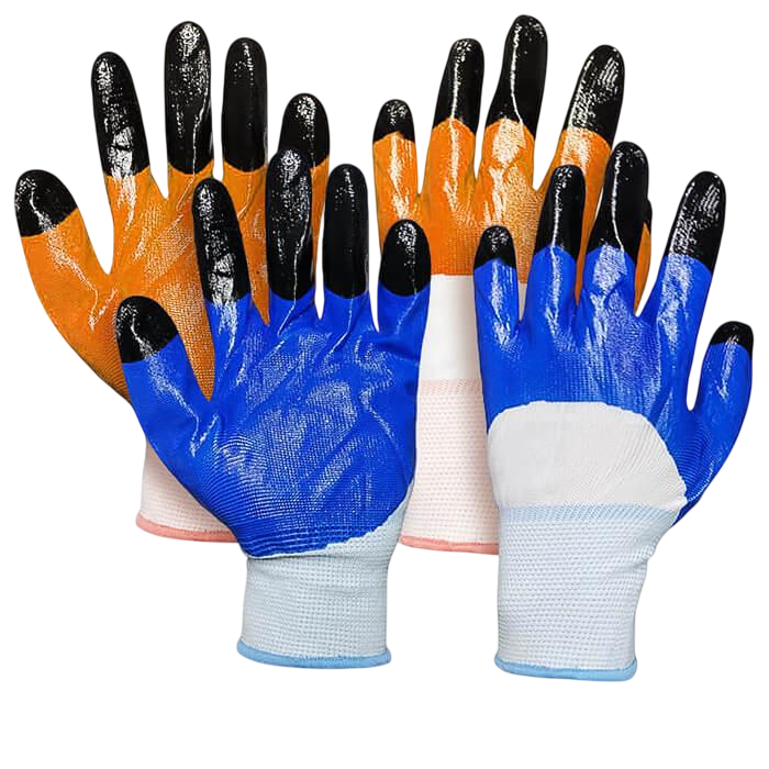 Перчатки рабочие комбинированные с латексным покрытием 24 пары (0867)