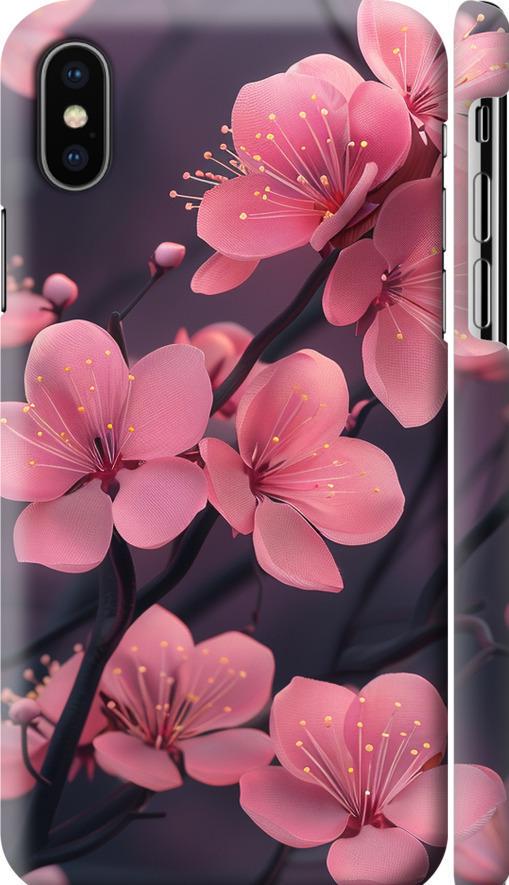 Чехол на iPhone XS Пурпурная сакура (6075c-1583-42517)