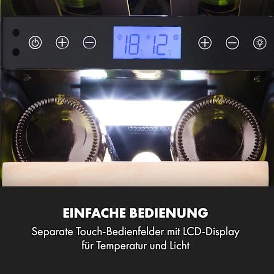 Холодильник для вина Klarstein Vinovill17 Built-In Duo 2 зонні скляні двері 53 л 17 пляшок - фото 3
