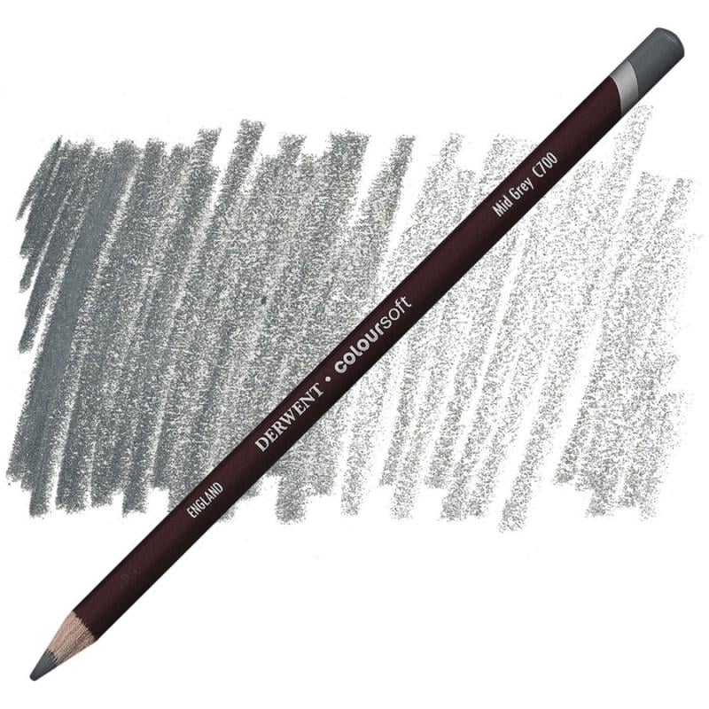 Олівець кольоровий Derwent Coloursoft С700 Сірий середній (701022)