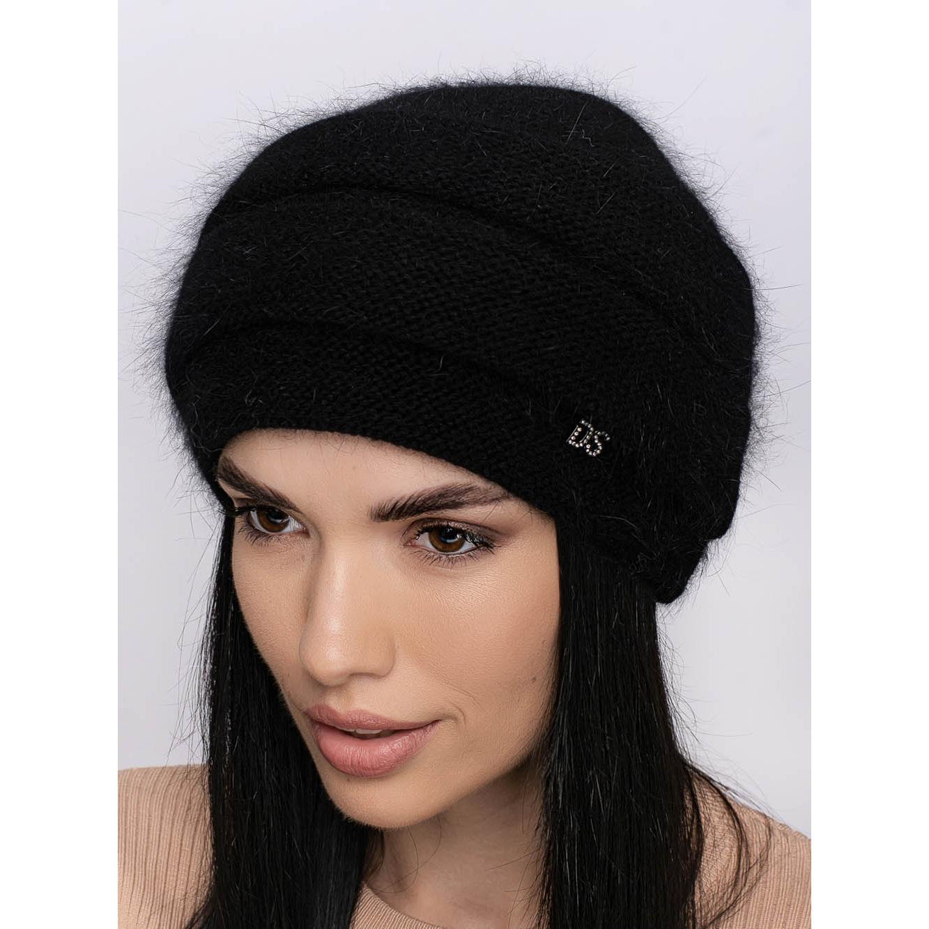 Шапка ангорова жіноча Leks Квитка one size Чорний Шапка ангорова жіноча Leks Квитка one size Чорний