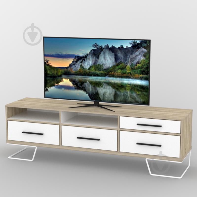 Тумба під телевізор Тиса Меблі ТВ-391 Дуб сонмоа Білий