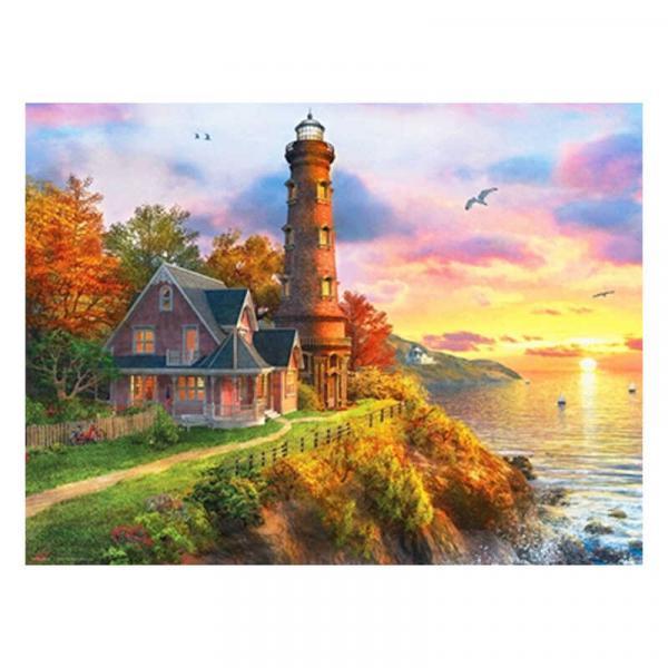 Алмазна мозаїка TK Group Маяк на заході 40х30 см з рамкою в коробці (GB74963-mt)